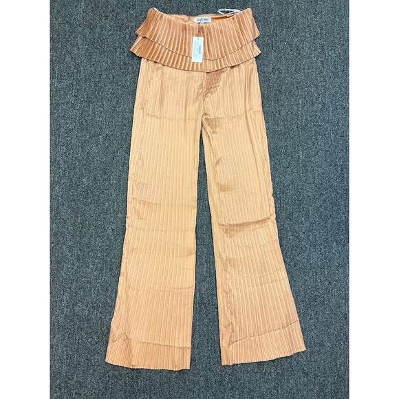NWT Andrea Iyamah Womens Toffee Orange Linea Pleated Pants Size XL R22P2B - Picture 3 of 10